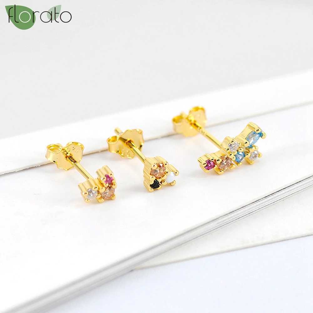 925 Sterling Silver Needle Fashion Heart Earrings for Women Shiny Colorful Crystal Stud Earring Party Premium Luxury JewelryW251029