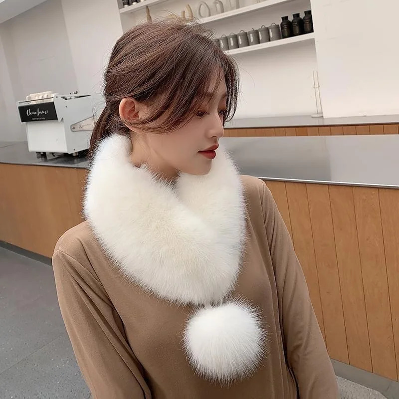 Winter Scarf for Women Thickened Faux Fur Collar y Velvet Texture Warm Neck Warp Cold Weather Accessories 251013