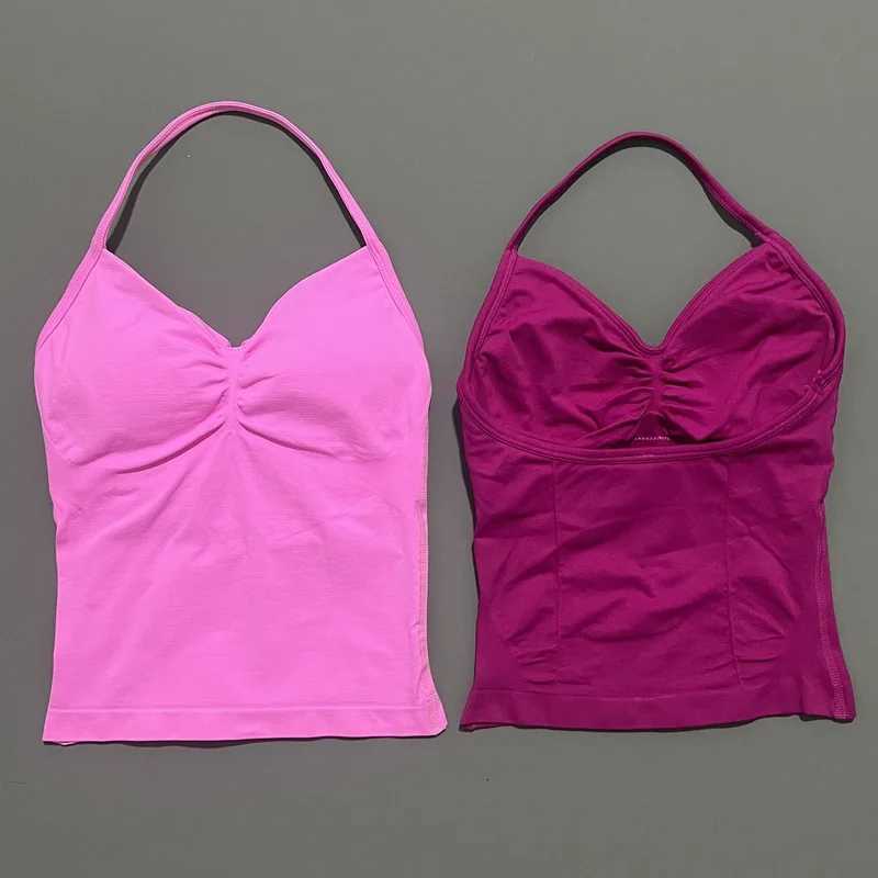 No 2 Pies Sports Set Women Backless Tank Yoga Tops High Waist Scrunch Seamless Shorts Sport Gym Set Sportswear Workout SetXJ251029