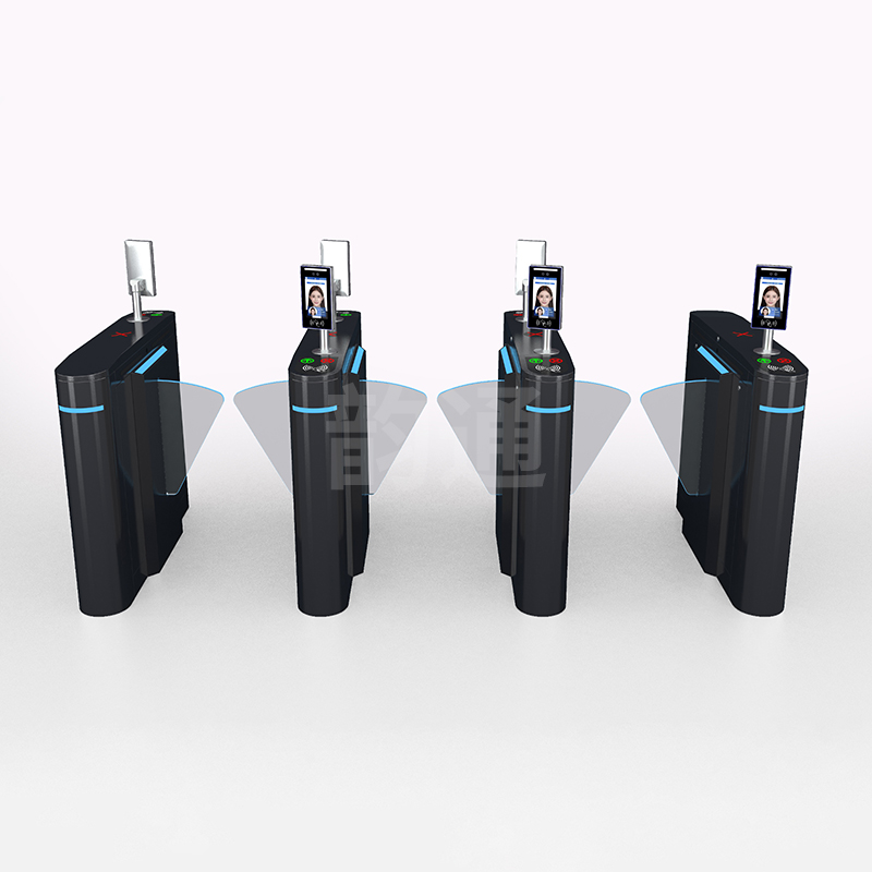 Intelligent Swing Barrier Gate with Card Reader, Smart Traffic Record & 35PPM Fast Passage, Stainless Steel Access Control Turnstile-NO17