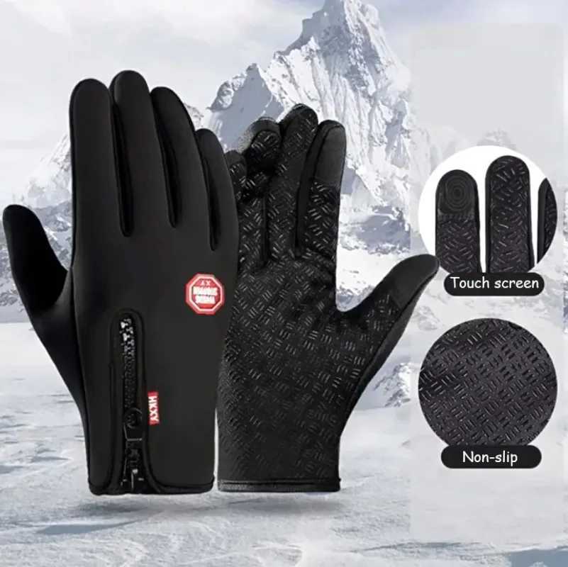 Mens Cycling Gloves Winter Touchscreen Warm Women Bicycle Gym Outdoor Driving Motorcycle Waterproof Thermal NonSlip Gloves J251029
