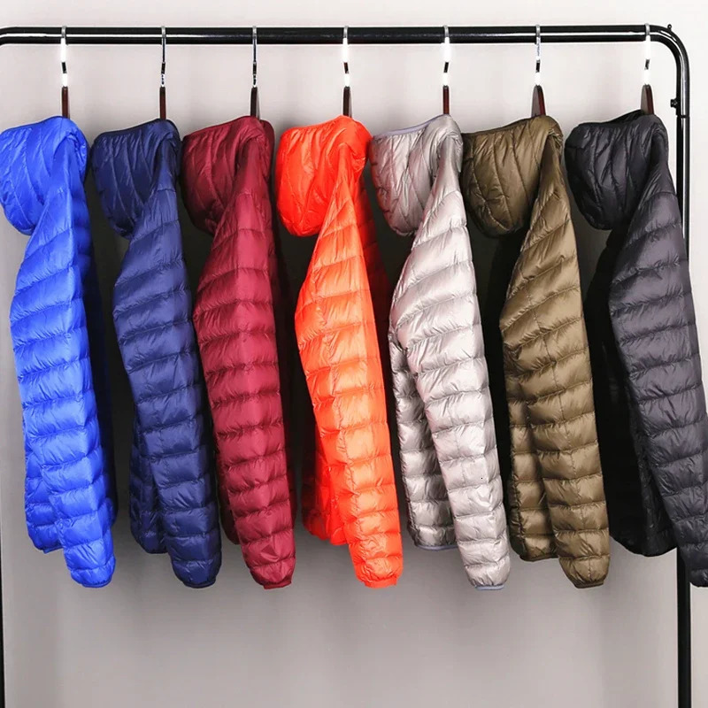 Mens AllSeason Ultra Lightweight Packable Down Jacket Water and WindResistant Breathable Coat Big Size Men Hoodies Jackets 251028