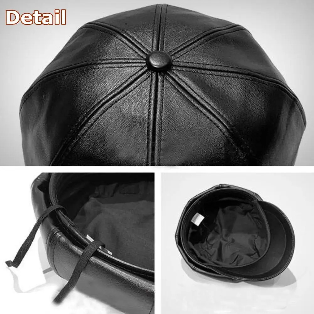 Casual Fashion Peaked Cap Ladies Women Girls Leather Baker Boy Peaked Cap sboy Hat 251029