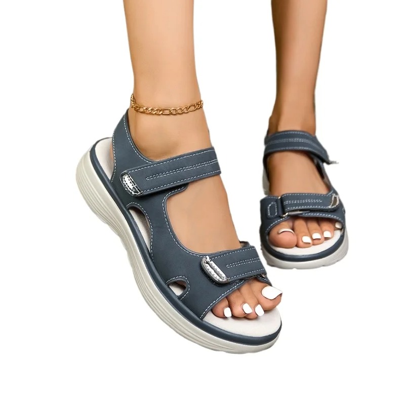 Shoes for Women 2024 High Quality Buckle Strap Women's Sandals Fashion Peep Toe Casual Sandals Women New Plus Size Flat Sandals Womens Buckled Sa