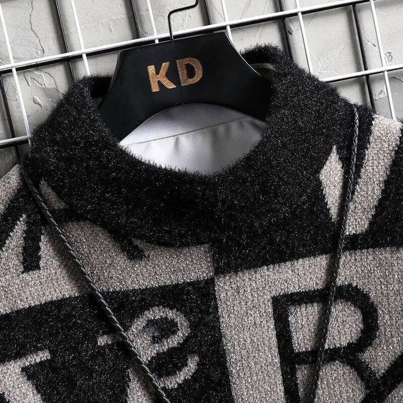 Knitted Stripe Pullovers Printing Round Neck Sweater Autumn/Winter Designer Quality Casual Men Clothing Jumper