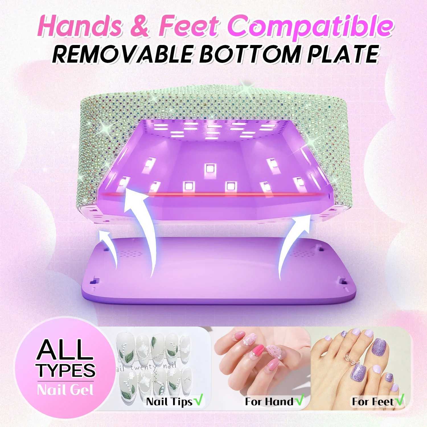 Professional Rechargeable 72W 30LEDs UV LED Portable Cordless UV LED Nail Lamp with 5 Timer Setting and Smart Sensor Nail Dryer J251115