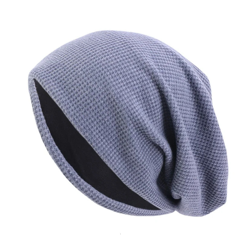 Double Fabric Cotton waffle pattern Autumn Early Winter Skullies Beanies 251029