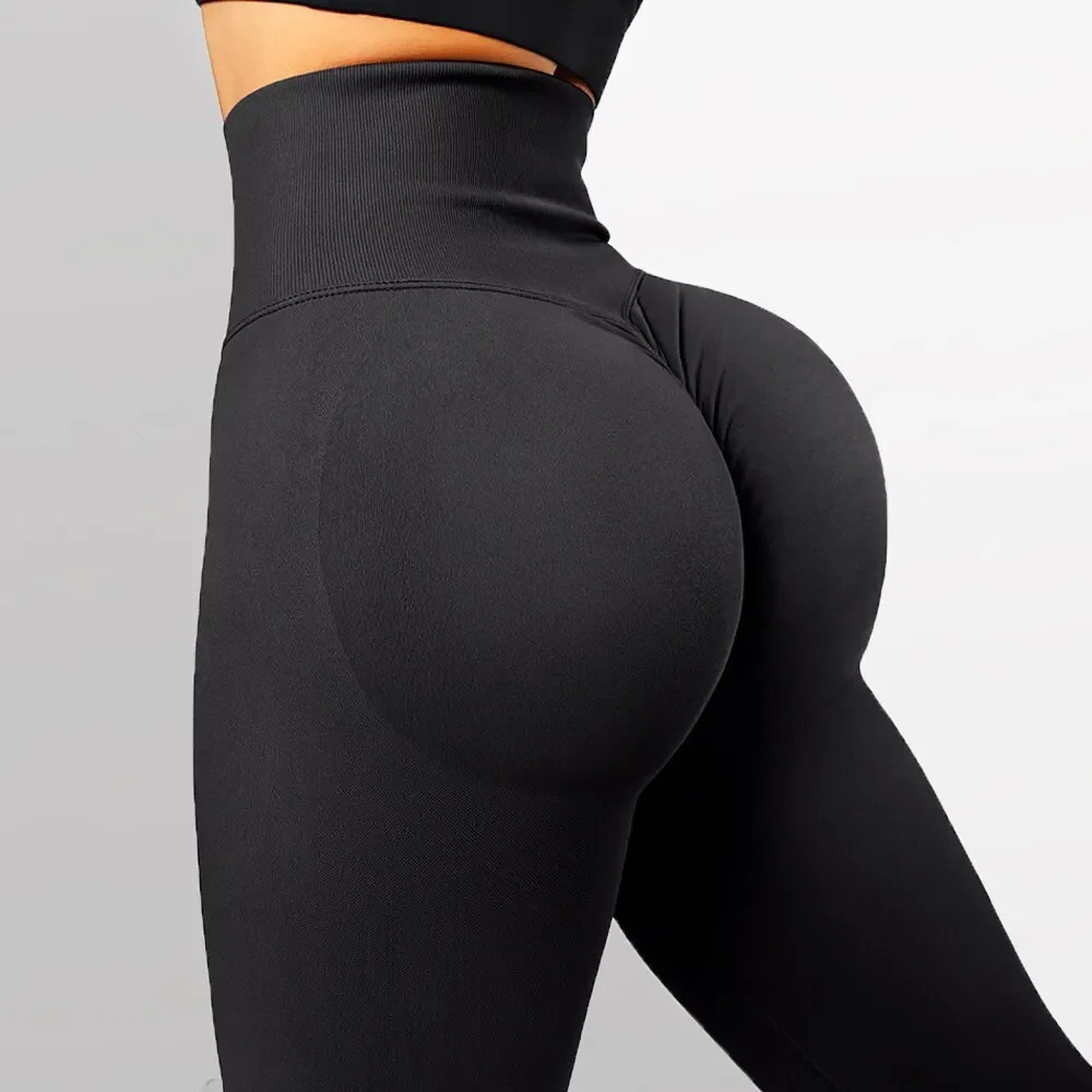 Knitted Seamless Fitness Leggings GYM Pants Women High Waist Push Up Leggings Tight Peach Buttocks Yoga Pants 251029