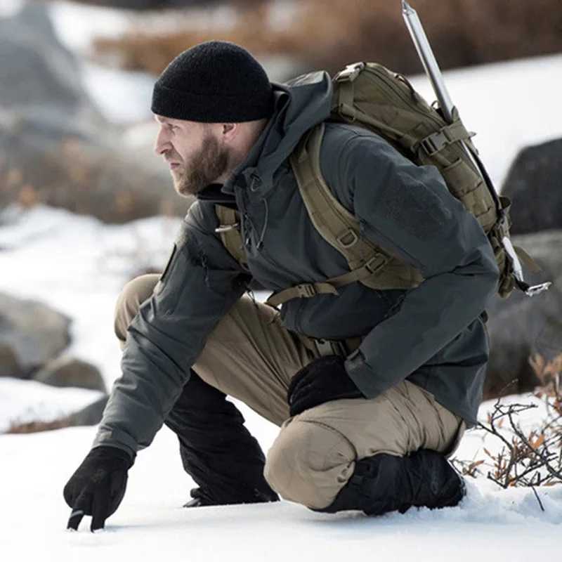 Mens Winter Tactical Jacket Softshell Waterproof Hooded Fleece Thermal Top Outdoor Fishing Hiking Camping Ski Hunting Pants J251029