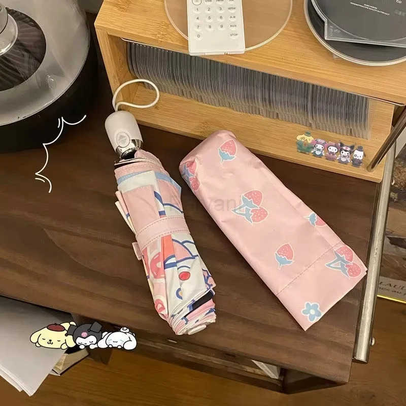 Sanrio Hellokitty Kuromi UV Protection Sunshade Umbrella for Girls Sunny Rain Hellokitty Cat Design Girls Birthday Gift L251029