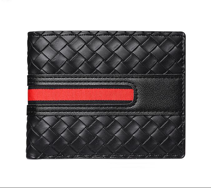 Luxury Designer Men's ultra-thin Wallets Hand Woven Multi Slot Three fold leather wallet card bag Fashionable And Simple Coin Purse For Birthday 