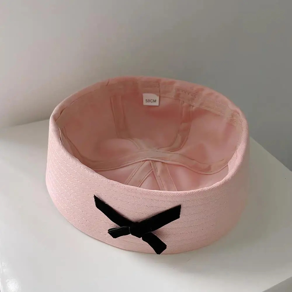 Bowknot Bow Beret Cap Navy Hat UV Protection Dome Cap Flip Eaves Sailor Hat Nurse Cosplay Hat Y2K Sweet Uniform Hats For Girls 251029