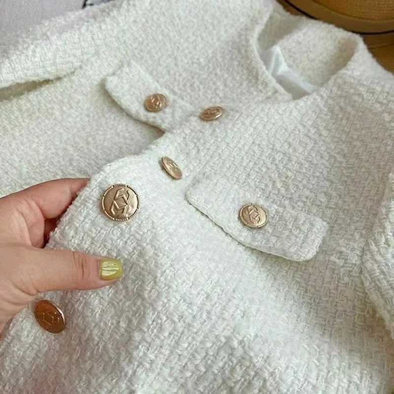 Korean Chic Female Tweed Basic Jacket Coat Women Clothing Runway Style Woolen Outerwear Y251105