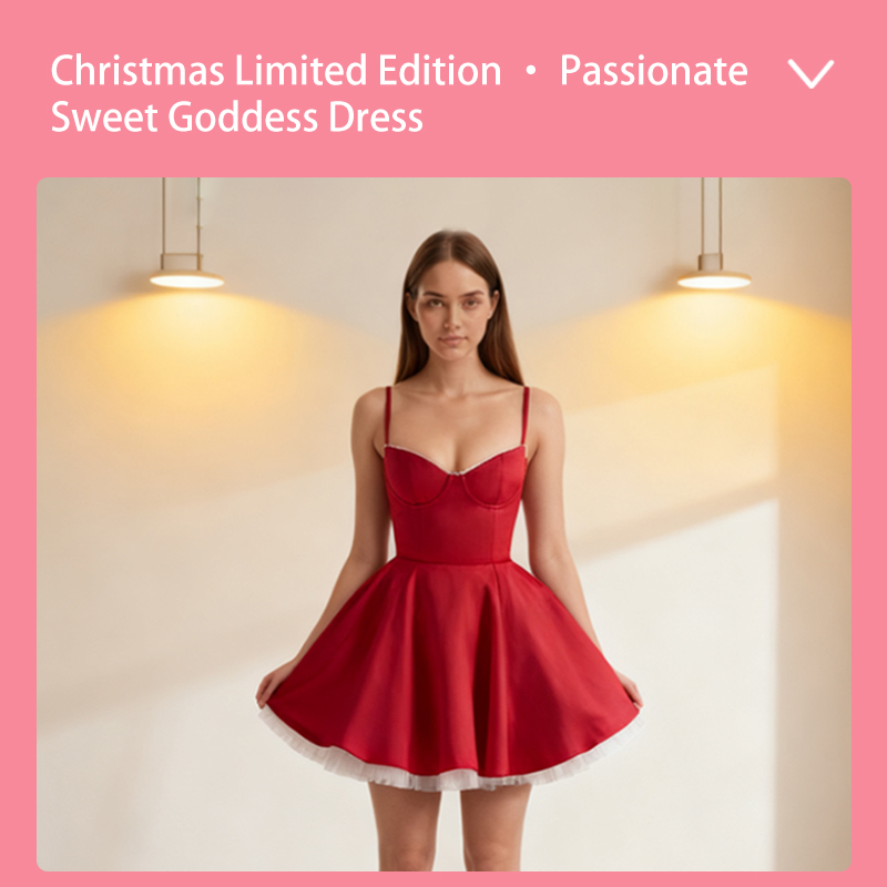 Prom Dresses Women's Red Satin Spaghetti Strap Mini Dress, Sweetheart Neckline Prom Party Dress with Tulle Hem, Formal Evening Cocktail Gown YJY0