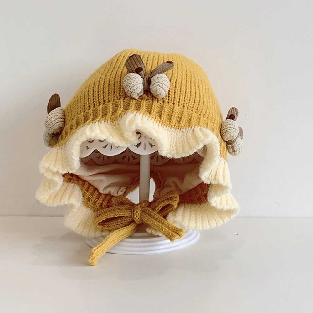 Bowknot Princess Hat Winter Baby Caps Thickened Warm Girls Earmuffs Lace Wool Hats Soft Comfortable Beanies For Kids 324 Month251028