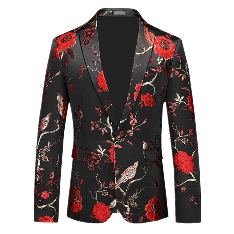 Pink Mens Embroidered Suit Jacket Wedding Party Dress Coat Fashionable Slim Male Blazers Asian Size M5XL 6XL 251028
