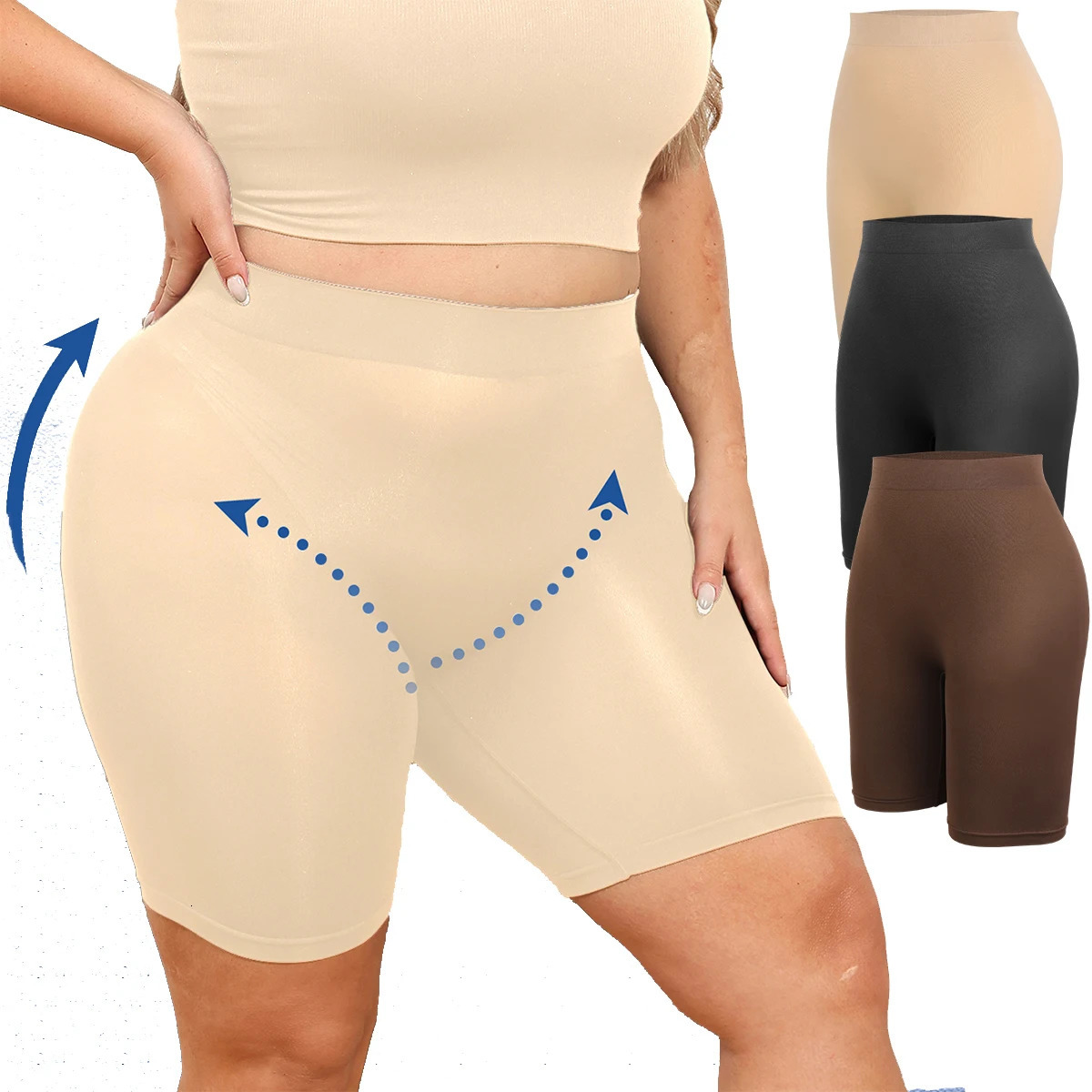 Plus Size XL4XL High Waisted Shapewear Tummy Control Panties for womens Obesity Slimming Shapers Waist Trainer Shaping Shorts 251029
