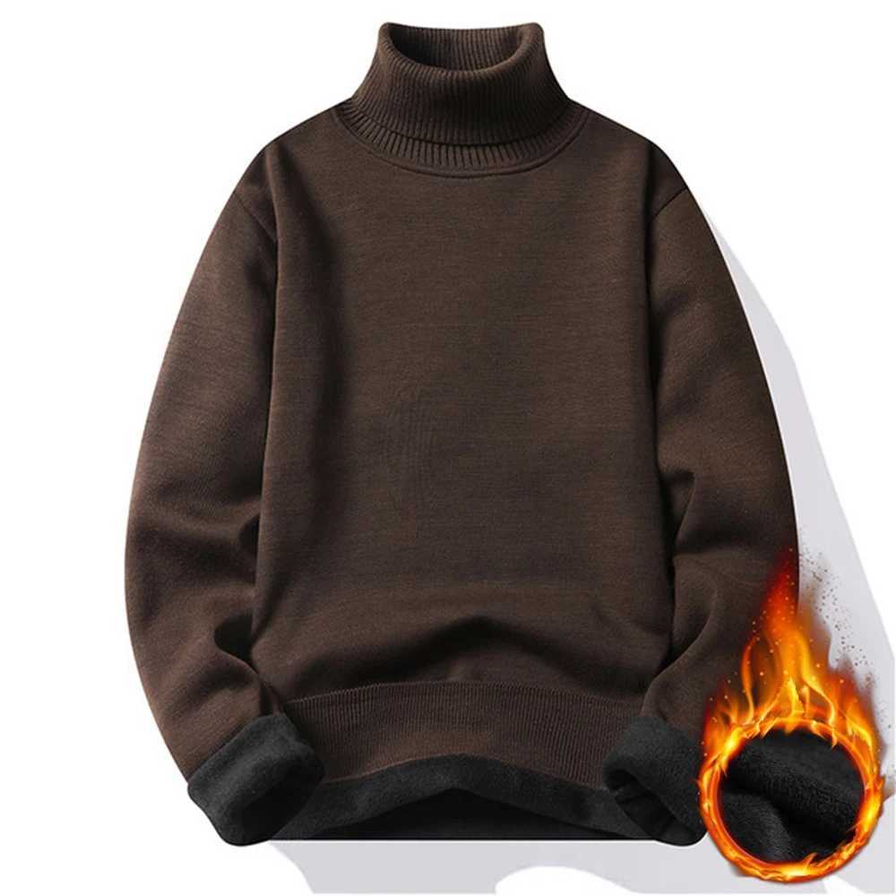 Autumn Winter Mens Turtleneck Sweater Mens Knitting Pullovers Rollneck Knitted Sweater Warm Men Jumper Slim Fit Casual Sweater J2510291