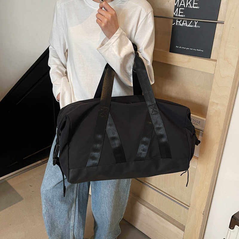 Trendy Short Trip Shoulder Travel Bag Fashion Trend Large Capacity Handbag Casual Yoga Sports Fitness Bag