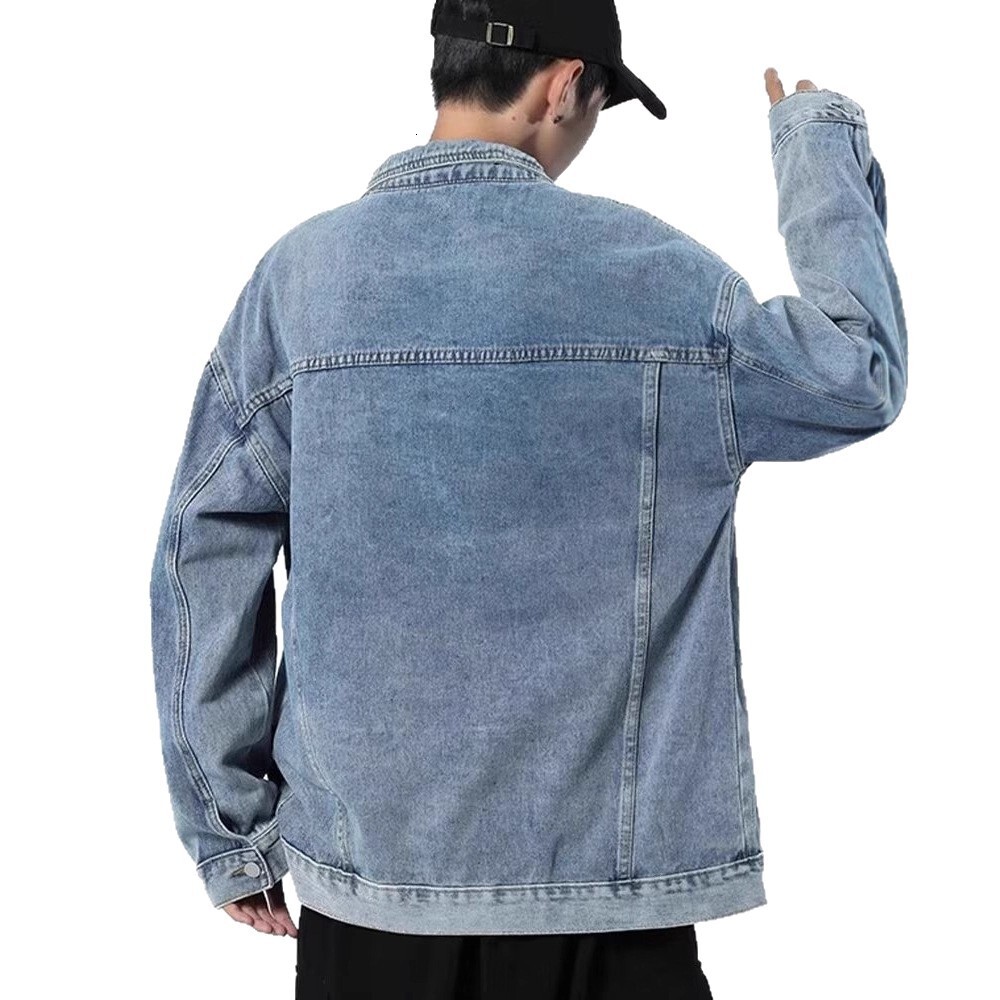American Style Denim Jacket For Men Designer Jacket Loose Fit Top Cool Trendy Spring Autumn Casual Versatile Workwear Jacket Trendy 2025
