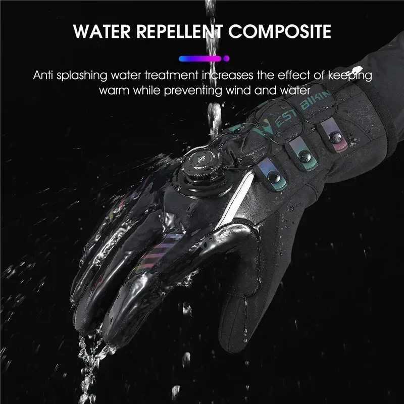 WEST BIKING Twist Locking Cycling Gloves Winter Thermal Water Repellent Touch Screen Gloves MTB Road Bike Warm Sport Gear J251029