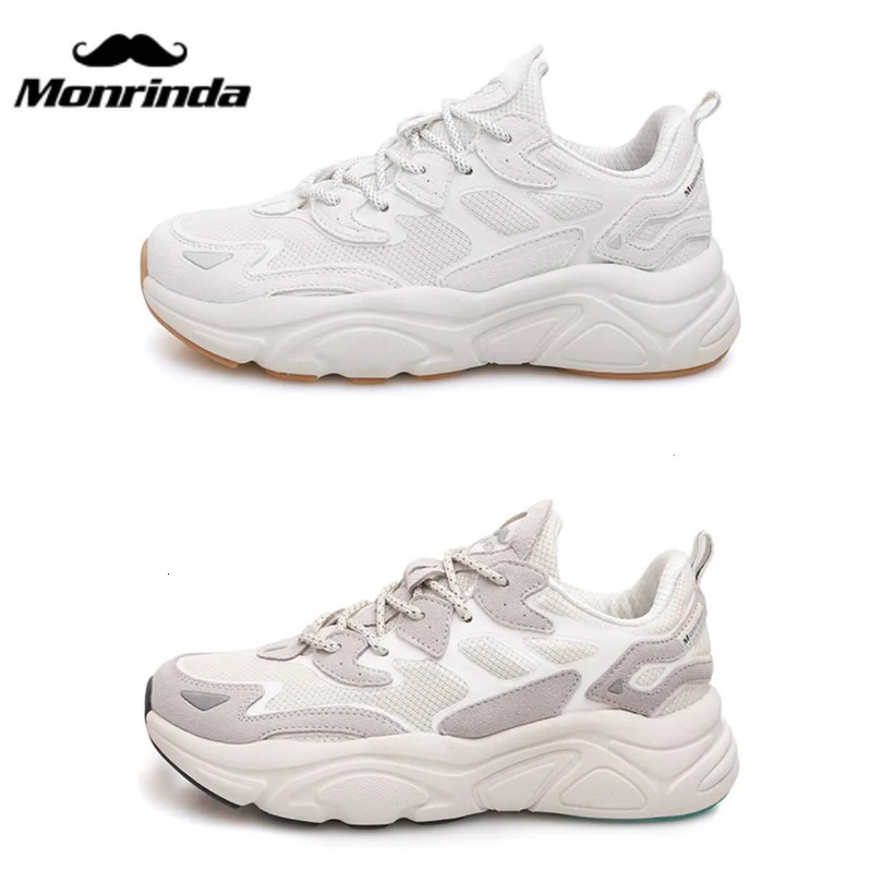 Mirinda Women's Shoes Breathable Dad Shoes Men's Height-Increasing Thick-Soled Mesh Genuine Leather Sneakers Women's Lightweight Soft-S