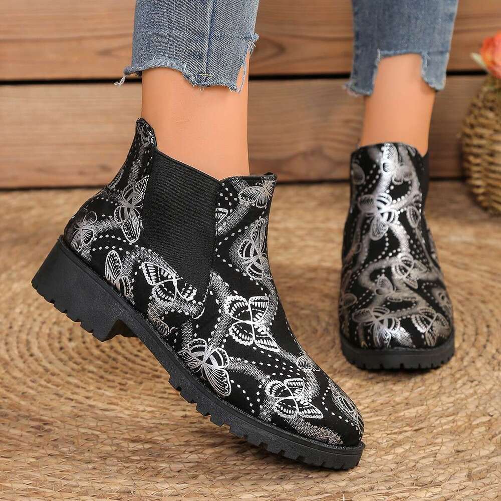 Plus Size Martin for Women Outdoor Wear 2025 Autumn and Winter New Leopard Print Ankle Boots Trendy Women's Boots