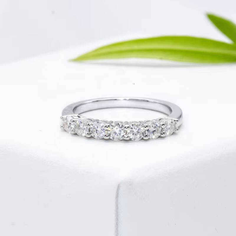 Newest Design Jewelry 14k 18k Gold Moissanite Ring White D VVS High End Eternity Band Ring for Engagement Wedding