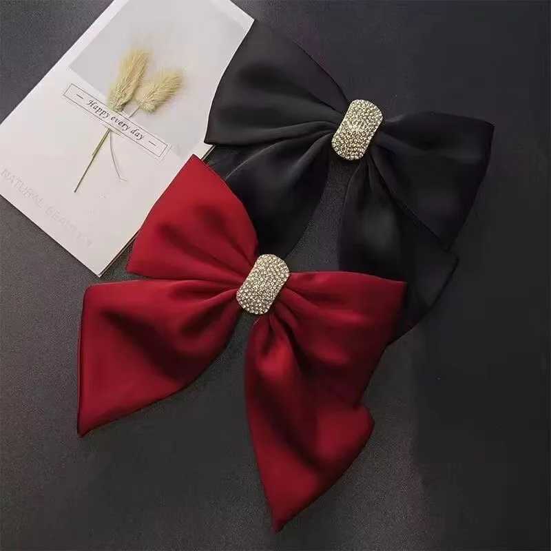 HighEnd Hair Accessories InternetFamous HighEnd French Bangs Satin Bow Headwear and Fashionable Hair Clips for WomenW251028
