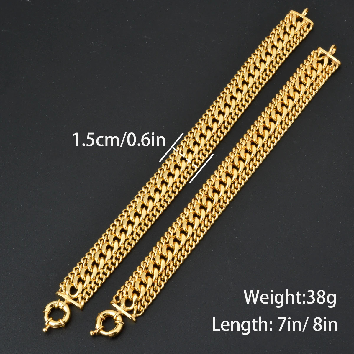 20MM Big Wide Chain For Men Women Bracelet Gold Plated Double Weaving Rolo Cable Curb Link Catenary Chain Valentines Day Gift 251028