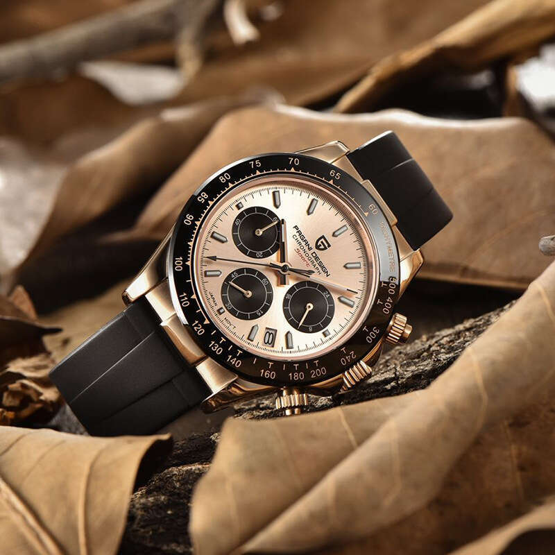 PAGANI DESIGN Novel Functional Chronograph Running Code Luminous Clear Rubber Men's Watch PD-1664