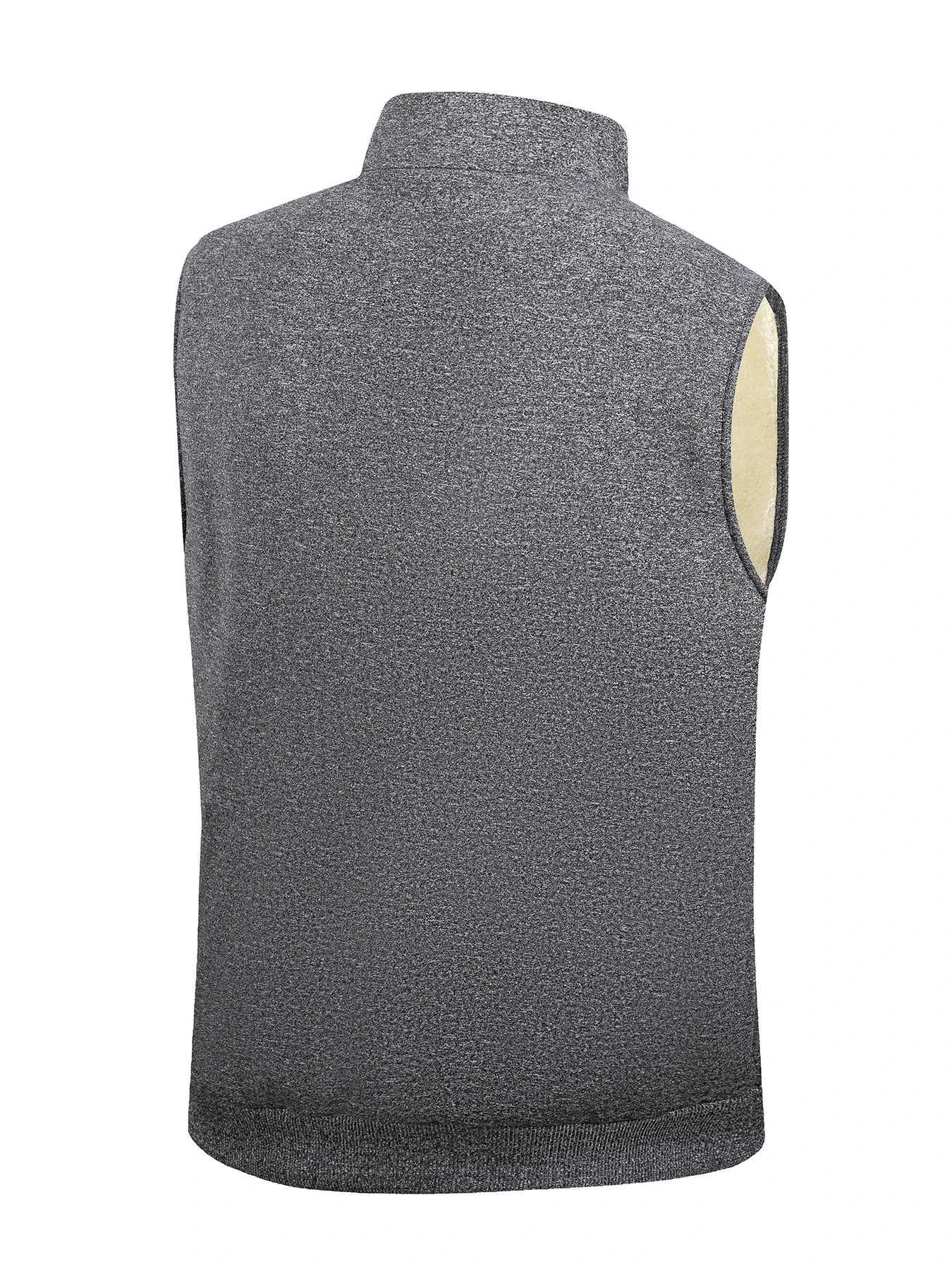 Autumn and Winter Men Warm Vest Jacket Outdoor Thickened Solid Color Sleeveless Coats Standing Collar Zipper Athletic Vest Tops W251029