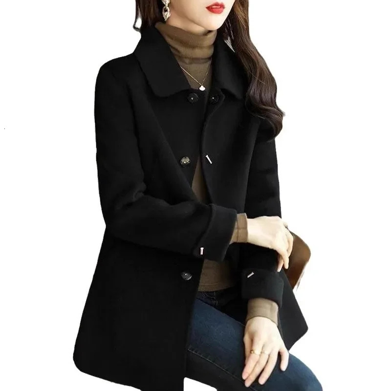 Plus Size Winter Womens Casual Slimming Trendy Woolen Coat Top Small Size Versatile Fashionable Outerwear Female Clothing 251029