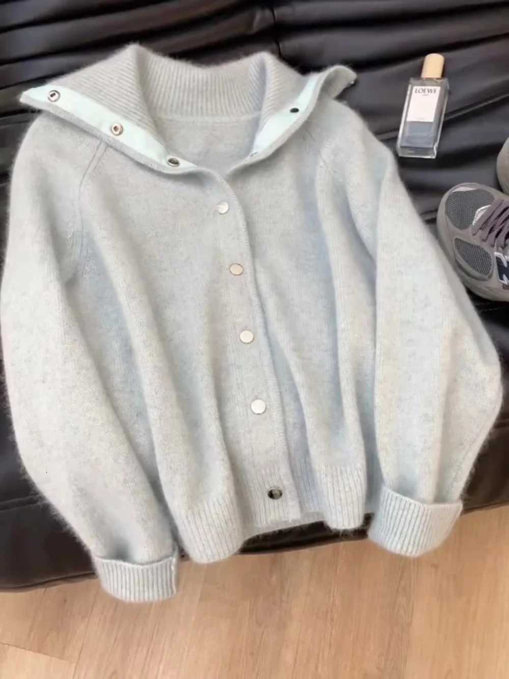 Womens Sweater Cardigan Autumn Winter New Soft Knitted Top Korean Fashion Lapel Singlebreasted Loose Warm SweatersT251028