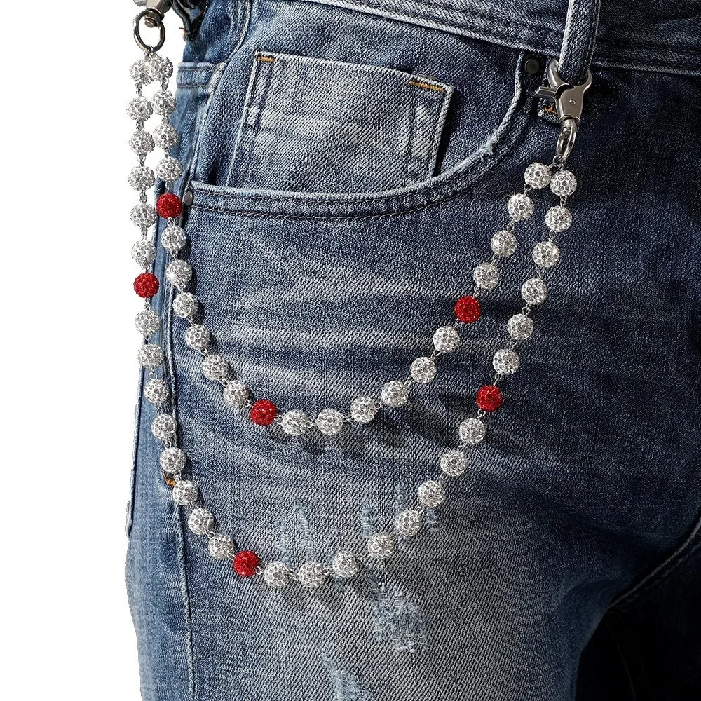 Ingemark Hip Hop Trousers Rhinestone Keychain Hipster Pant White Wallet Belt Chain Jeans Chain 251021