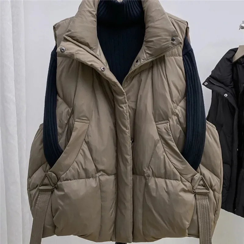 Offseason Plus Size Womens Down Cottonpadded Vest Coat 2025 Autumn Winter Female Waistcoat Jacket Fashion Overwear 251029