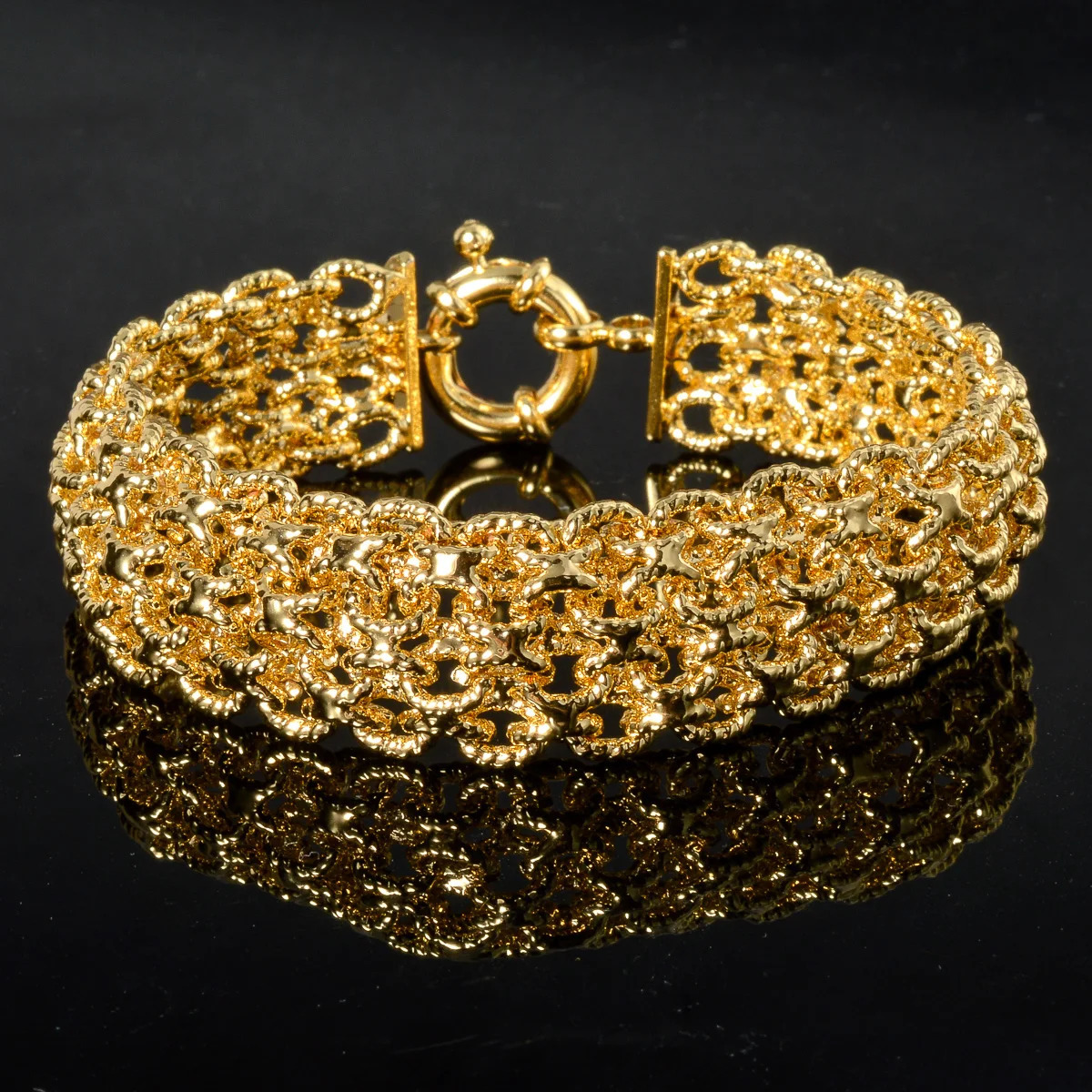 18MM wide copper chain bracelet unisex 18K gold plated wristband Miami Sidewalk bracelet Punk Hip Hop Jewelry party gift 251028