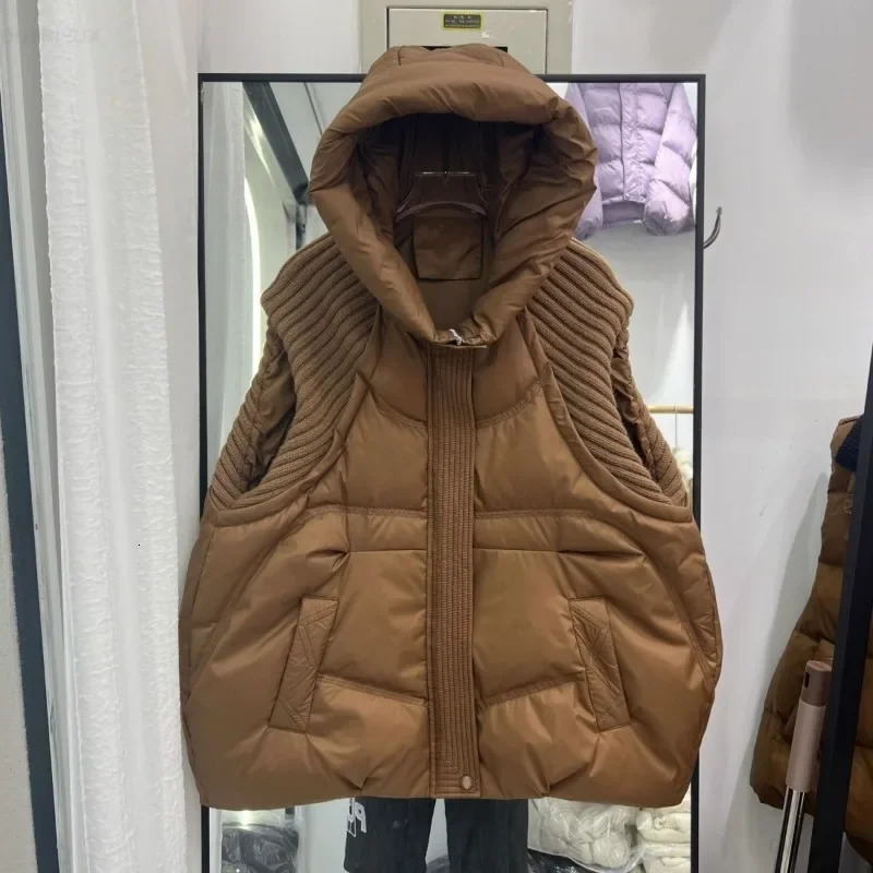 Autumn Winter Thickened Thermal Cotton Vest Fashion Knit Patchwork Korean Style Outerwear Warm Sleeveless Waistcoat for Women 251027