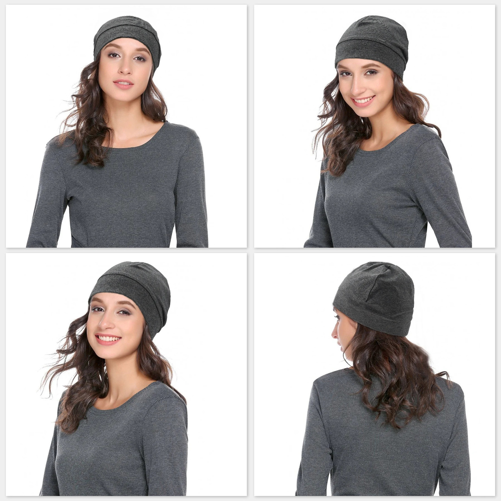 3Pack Unisex Skull Caps Cotton or 75 Nylon25 Spandex Beanies SweatWicking Lightweight for Running Cycling Sleep Mult 251029