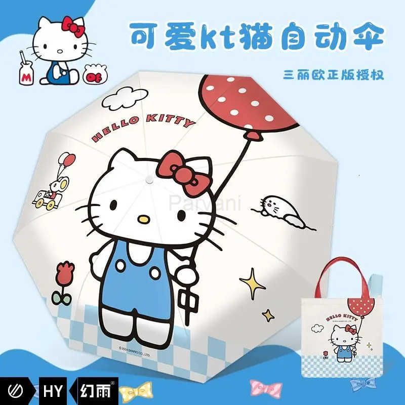 Sanrio Sanrio Hello Kitty Umbrella Fully Automatic Good Looks Cartoon Sun Umbrella Uv Protection Sun Umbrella Portable Wind Resistant L251029