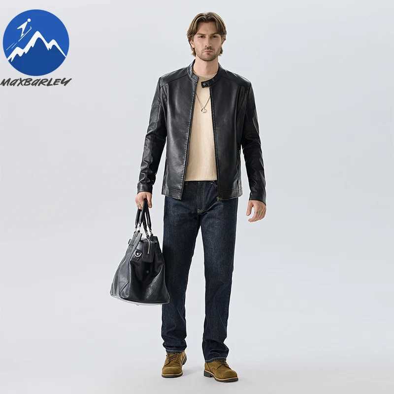 Maxbarley Men Moto Leather Jacket Autumn 8xl Size Windproof Motorcycle Jacket Man 2025 Winter Korean Fashion PU Leather CoatT251029
