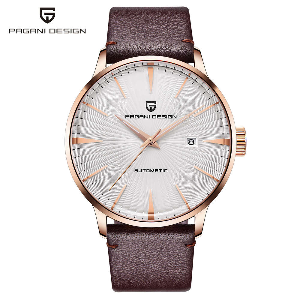 PAGANI DESIGN Novel Mechanical Pin Buckle Spiral Crown Transparent Bottom Men's Wrist Watch PD-2770