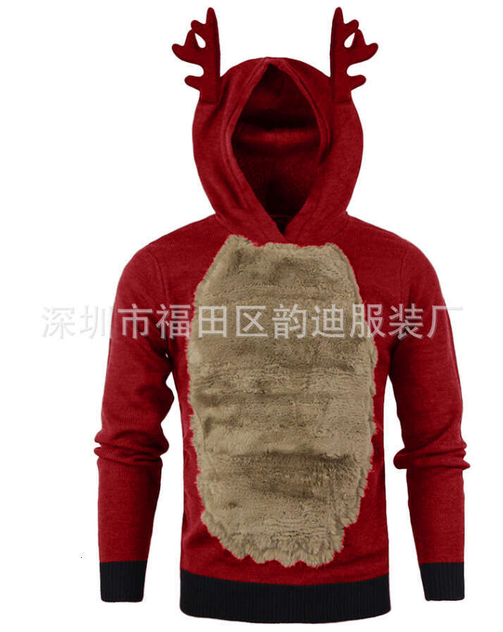 Mens Womens Christmas 3D Elf Print Hoodie Casual Long Slve Sweatshirt with Pockets winter