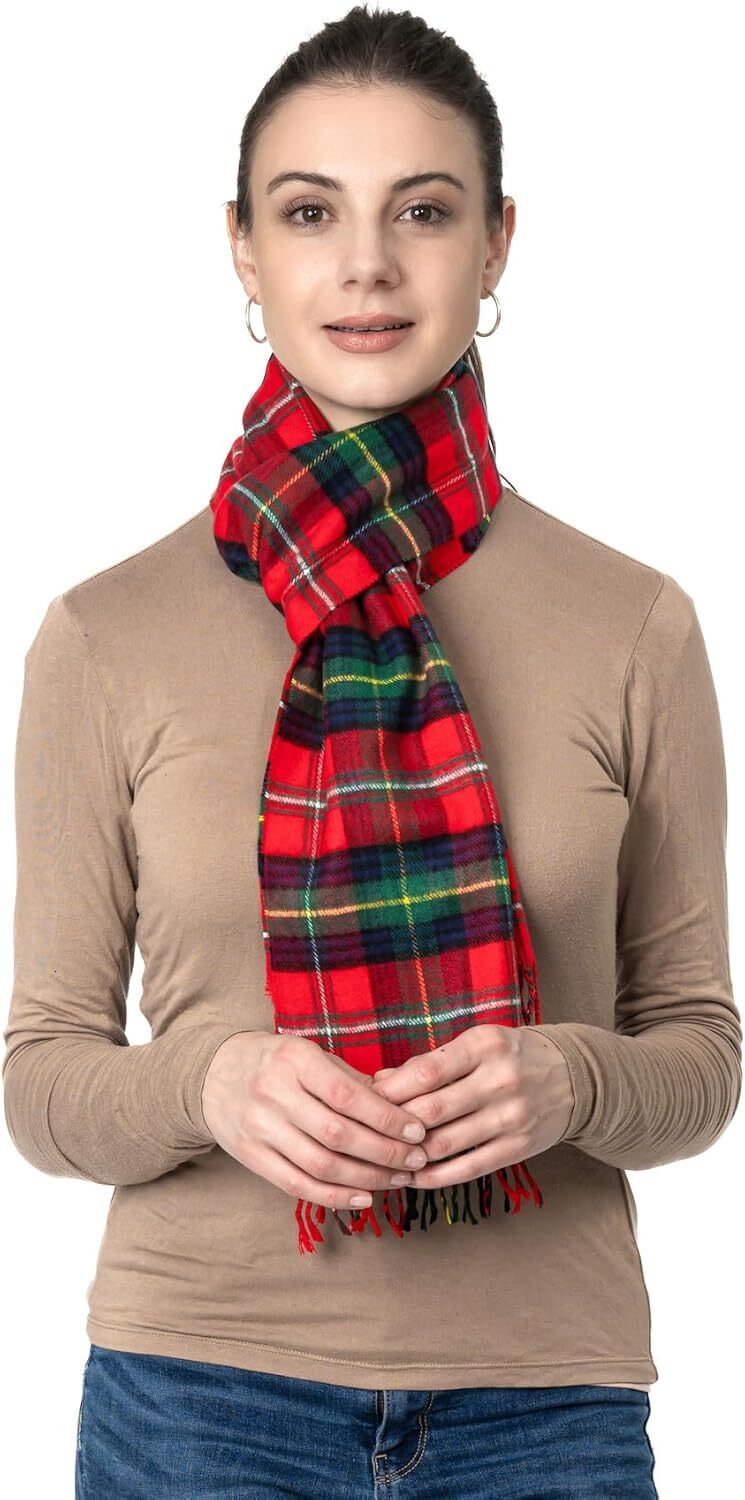 Custom Scottish Tartan Plaid Scarf Warm Cashmere Feel Winter Scarf Scarves for Holiday Christmas Daily Wear