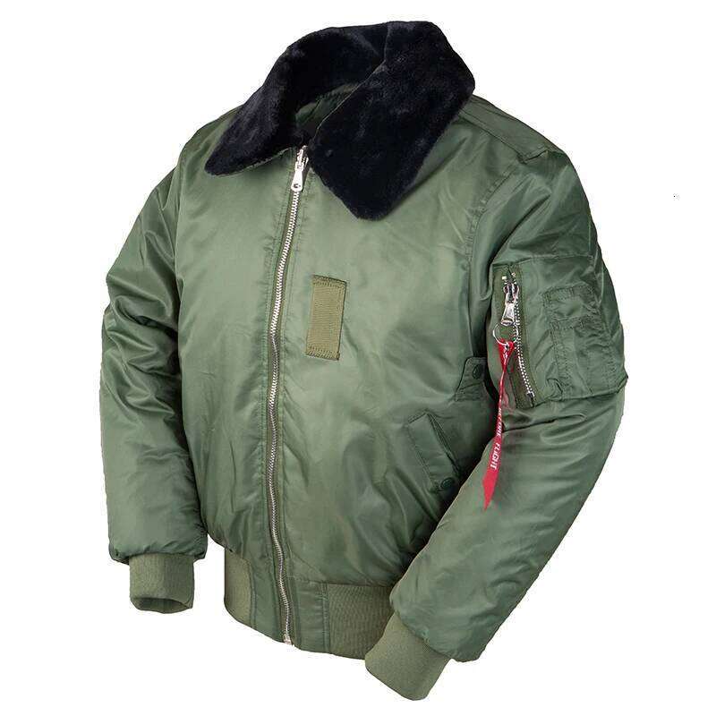 2025 winter vintage B-15 bomber flight us air force pilot jacket streetwear coats military hip hop tactical army for men fur