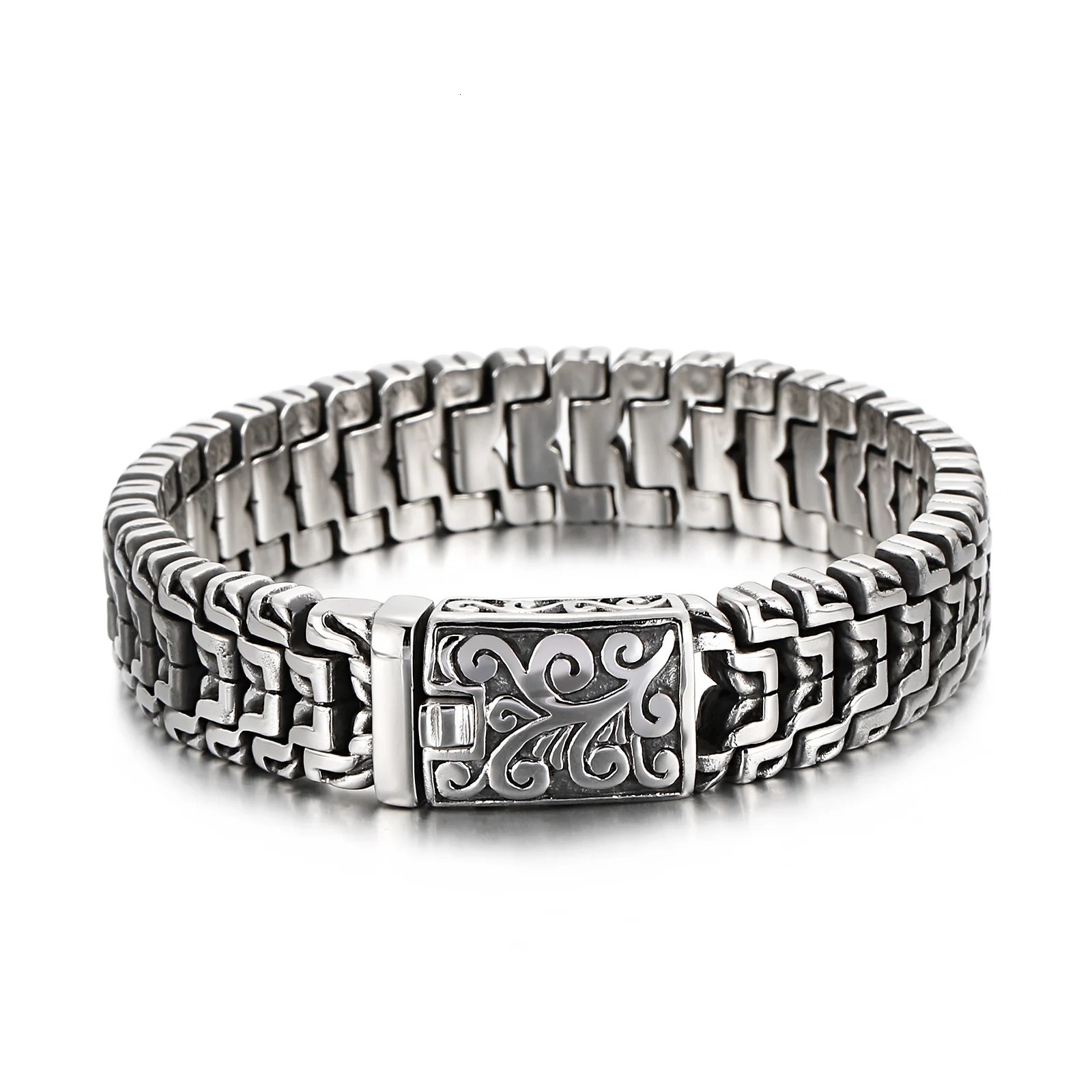 16mm Combining Fashion And Retro Elements Biker Chain Bracelet Stainless Steel 316L KB123643BDJX 251028