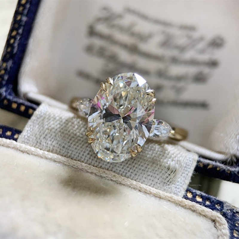 US Size 6-10 Handmade Vintage Jewelry Wedding Rings 18k Gold Fill Dove Eggs White 5A Zircon CZ Diamond Party Women Engagement Band Ring Christmas Gift