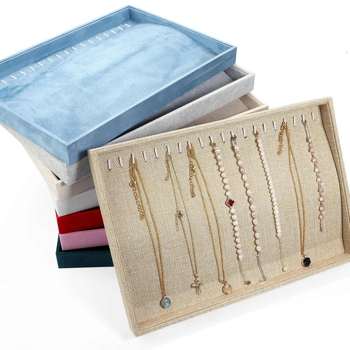 1 Piece Color Necklace Display Tray Jewelry Bracelet Showcase Storage Tools for Presentation Pography Props 251013