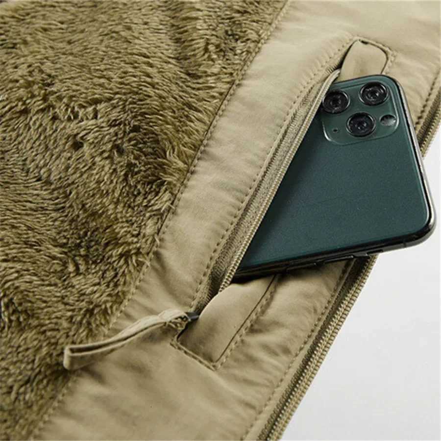 2024 New Mens Cargo Vest Winter Thick Fleece Warm Sleeveless Jacket Solid Color Tactical Coat Men Pockets Work Waistcoat 6XL W251029