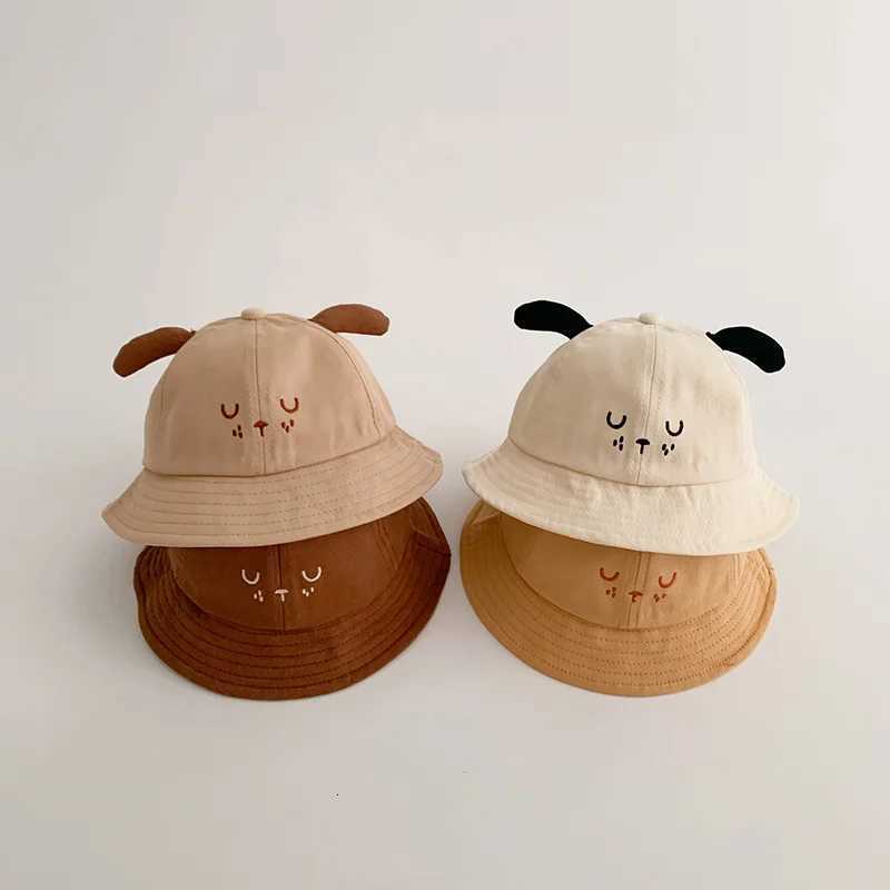 Cute Cartoon Kids Fisherman Hat Solid Cotton Children Bucket Hats 12year Boy Girl Wide Brim Sun Visors Baby Sunscreen Basin Cap251028